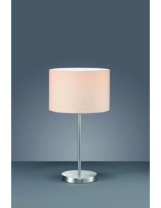 Trio – Hotel – Lampe de table 1xE27 max 60W abat-jour tissu blanc métal nickel mat 2
