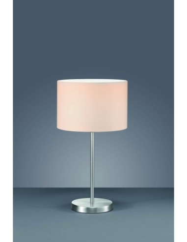 Trio – Hotel – Lampe tabouret classique abat-jour blanc lumière homogène nickel mat