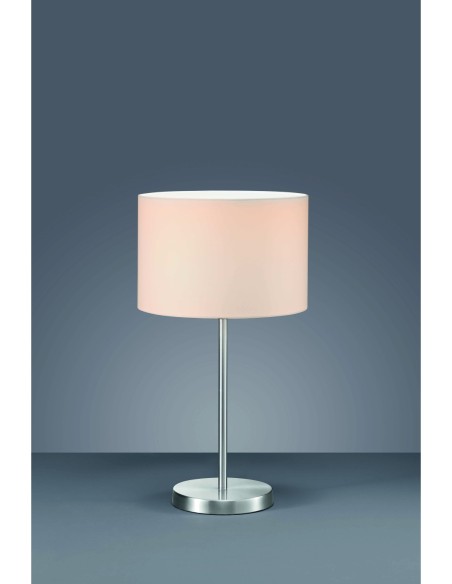 Trio – Hotel – Lampe tabouret classique abat-jour blanc lumière homogène nickel mat