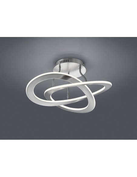 Trio – Oakland – Luminaire plafond moderne dimmable design nickel mat 53 cm
