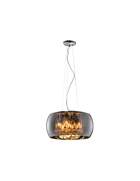 Trio – Vapore – Suspension 5xG9 verre chrome Ø40 cm design élégant