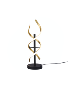 Trio – Sequence – Lampe de table LED 20,5W spirale laiton mat avec variateur