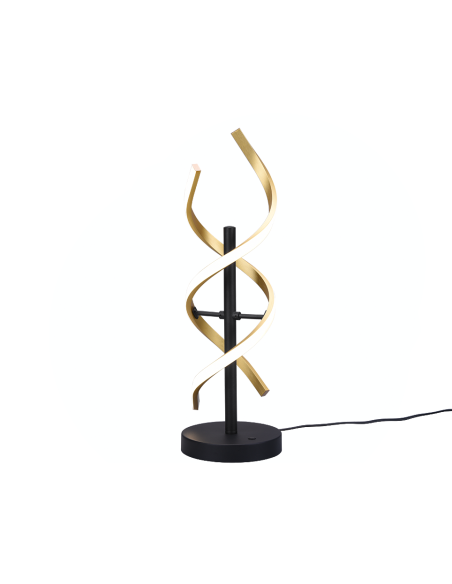 Trio – Sequence – Lampe de table LED 20,5W spirale laiton mat avec variateur