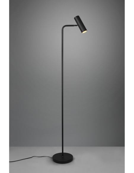 Trio – Marley – Lampadaire design noir mat liseuse LED économique et réglable
