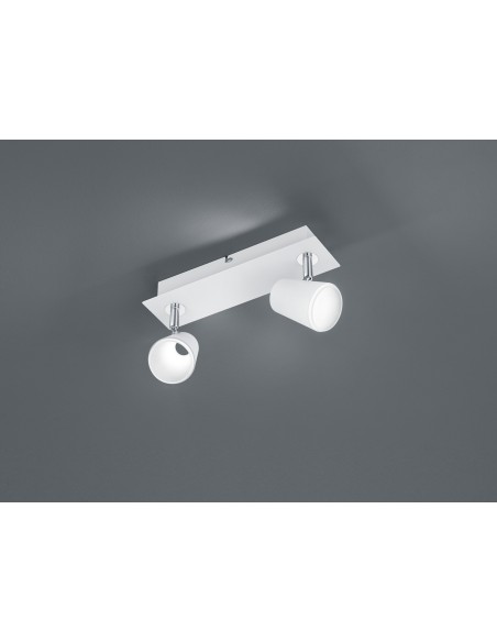 Trio – Narcos – Barre spot LED double lumière 3000K blanc mat pour salon et chambre