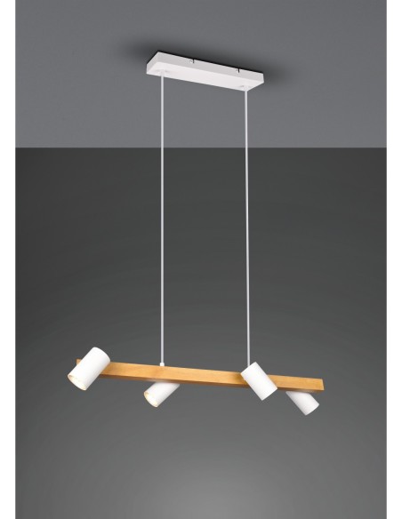 Trio – Marley – Luminaire suspendu design blanc mat polyvalent pour cuisine et séjour