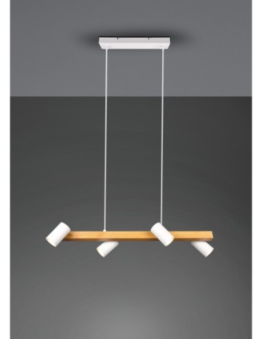 Trio – Marley – Suspension 4 lampes GU10 LED économique et élégante blanc mat