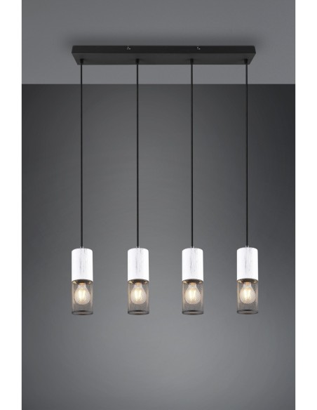 Trio – Tosh – Suspension 4 ampoules E27, style minimaliste, éclairage chaleureux