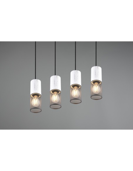 Suspension 4x E27 max. 40W, Noir et blanc – Trio – Tosh