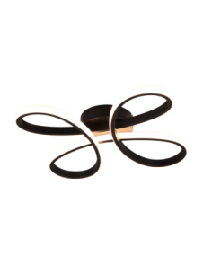 Trio – Fly – Plafonnier LED 22W, 2600lm, 3000K, variateur 3 niveaux, noir mat