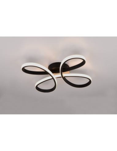 Trio – Fly – Luminaire LED moderne 22W, lumière chaude 3000K, finition noire mate, commande via interrupteur classique