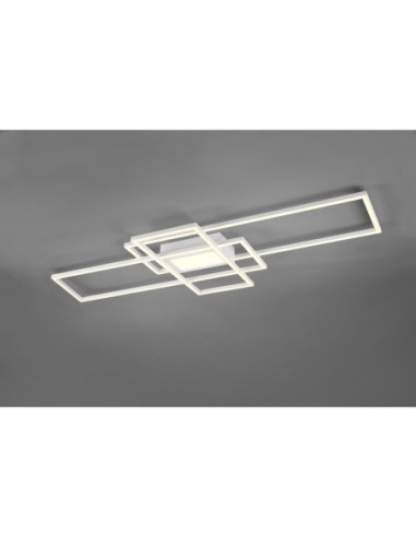 Trio – Irvine – Plafonnier LED dimmable avec veilleuse, télécommande, design moderne blanc mat