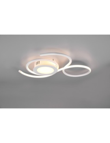 Trio – Jive – Plafonnier LED moderne dimmable avec veilleuse intégrée, lumière réglable blanc mat