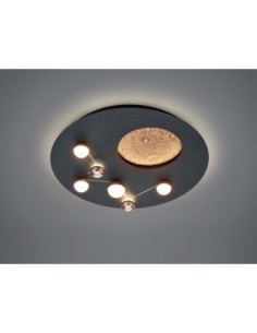 Trio – Zodiac – Plafonnier LED 42W, 5100lm, lumière réglable 2300/3000/4000K, design lune 3D, noir mat 2