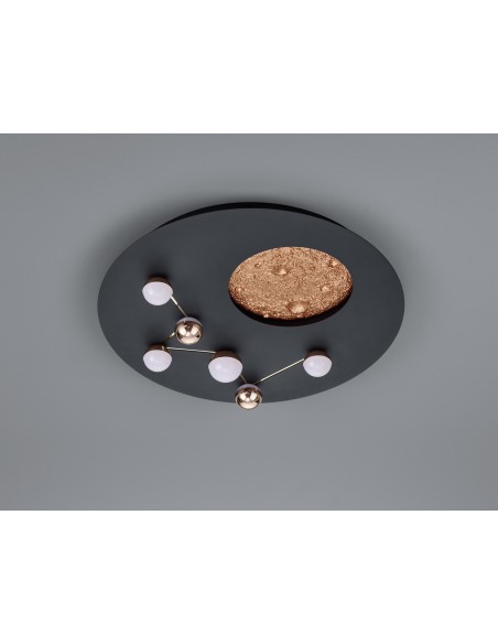 Plafonnier LED 42W – 5100lm, 2300/3000/4000K – Noir mat – Dimmable – Trio – Zodiac