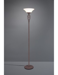 Trio – Rustica – Lampadaire style campagne, 2xE27, métal rouille et verre blanc 2