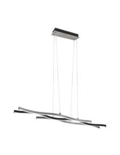 Trio – Blaze – Suspension LED 35W, aluminium brossé et noir mat, design incurvé élégant