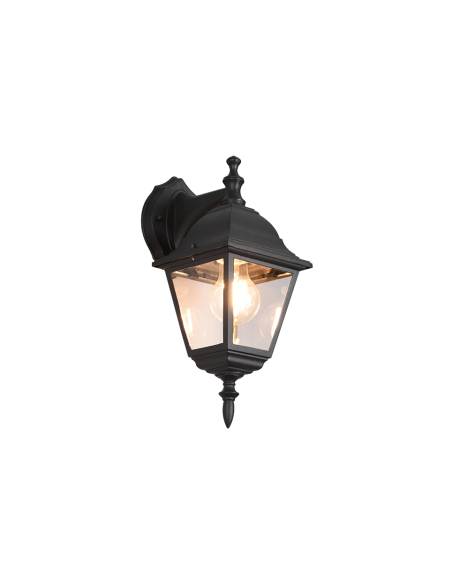 Applique extérieure LIVENZA noir mat avec verre transparent