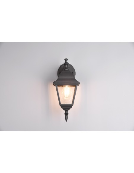 Luminaire extérieur LIVENZA noir mat pour façade avec verre transparent clair