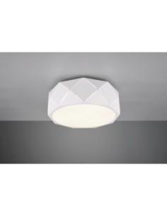 Trio – Zandor – Plafonnier 3xE27, Ø40 cm, métal blanc mat au motif décoratif 2