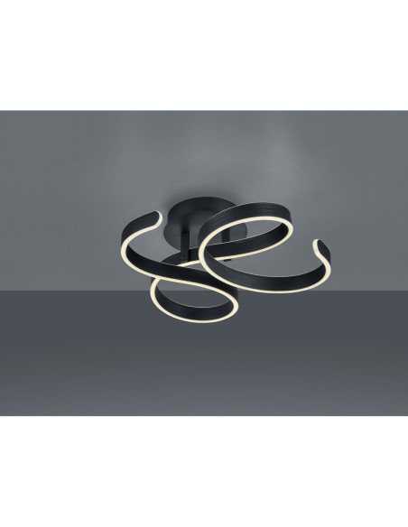 Trio – Francis – Plafonnier moderne anthracite, LED intégrée 40W, lumière dimmable