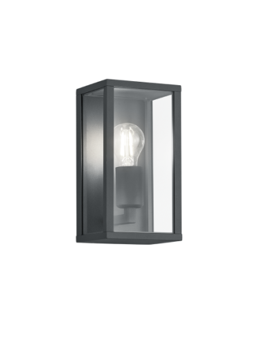 Applique extérieure Garonne anthracite en aluminium avec verre transparent