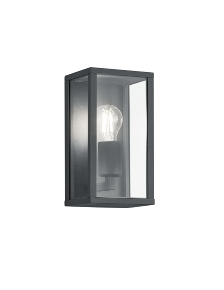 Applique extérieure Garonne anthracite en aluminium avec verre transparent