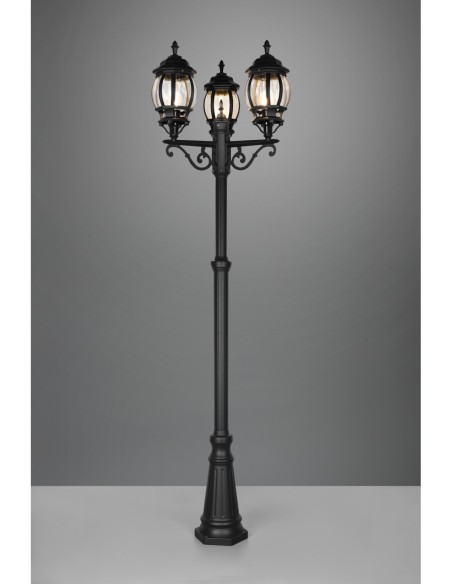 Trio – Elvo – Borne lumineuse design classique, éclairage à 360°, compatible LED