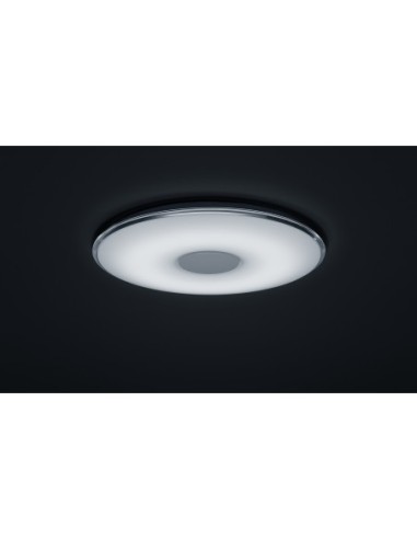 Trio – Tokyo – Plafonnier LED 43W, télécommande, dimmable, blanc, Ø60 cm, éclairage personnalisable