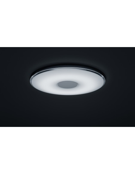 Trio – Tokyo – Plafonnier LED 43W, télécommande, dimmable, blanc, Ø60 cm, éclairage personnalisable
