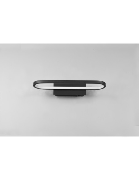 Applique LED 17W IP44 noir mat 3000K 1700lm – Trio – Gianni