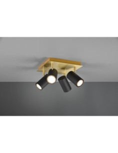 Trio Marley – Spot 4 lumières orientables, 4x GU10 max. 35W, métal noir et or 2