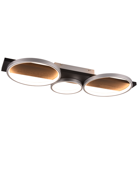 Trio Medera – Plafonnier LED 33W, lumière chaude réglable, montage plafond/mur