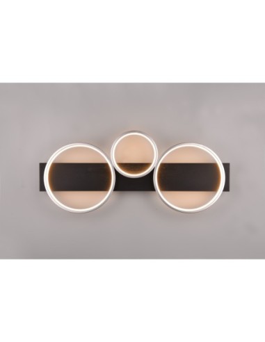 Trio Medera – Plafonnier moderne LED, luminosité ajustable 3 niveaux, finition métal et bois