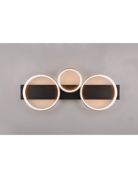 Trio Medera – Plafonnier moderne LED, luminosité ajustable 3 niveaux, finition métal et bois