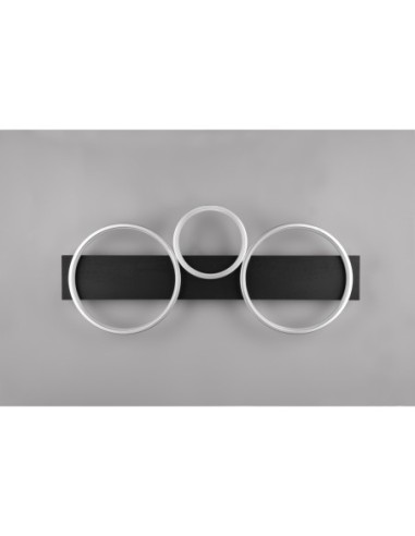 Plafonnier LED, 33W, titane et bois naturel - variateur 3 niveaux - Trio - Medera