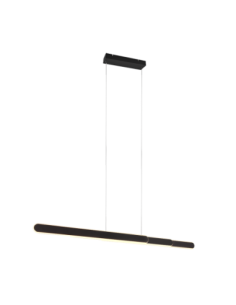 TRIO Helios – Suspension LED noire mat, 48W, 5800 lm, 2700–6500K, L130cm, IP20, classe 1, 230V~50Hz.