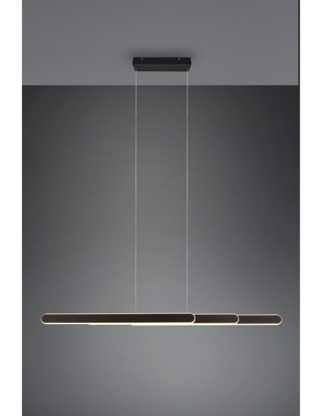 Suspension LED 48W 5800lm 2700-6500K noir mat – Trio – Helios