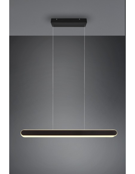 Suspension LED 48W 5800lm 2700-6500K noir mat – Trio – Helios