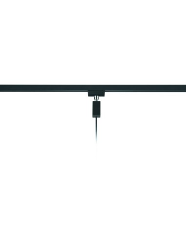 TRIO DUOline – Luminaire suspendu en métal noir, E27, système rail, 230V, protection IP20.