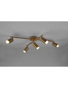 TRIO Marley – Plafonnier 5xGU10, bras pivotants, laiton fumé, métal, L77,4 cm, IP20, 230V. 2