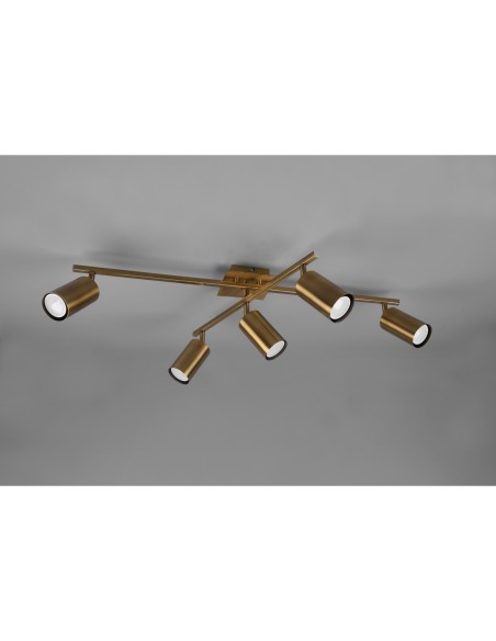 TRIO Marley – Luminaire plafond métal GU10, structure mobile, style moderne, laiton fumé.