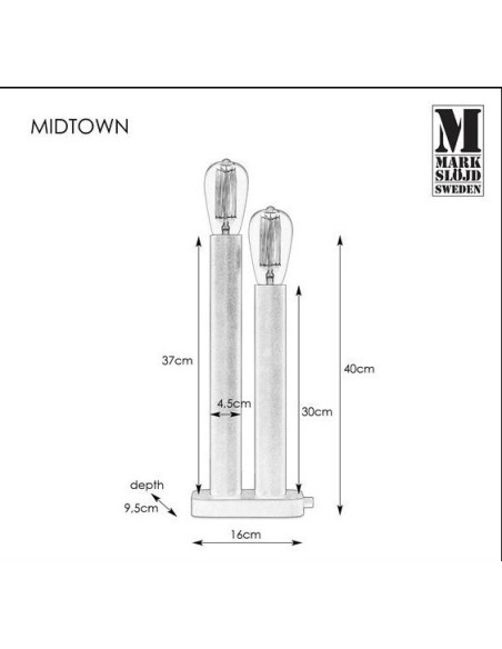 Lampe de table design Hâkan Svenesson - Markslöjd - Midtown Leluminaireled.com