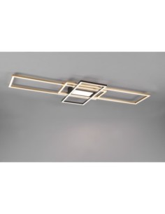 TRIO Irvine – Plafonnier LED 60W au design moderne noir et laiton mat 2