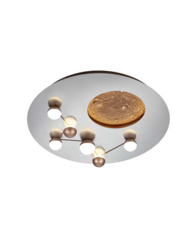TRIO Zodiac – Plafonnier LED 42W avec design lune 3D et constellation, Ø 50 cm