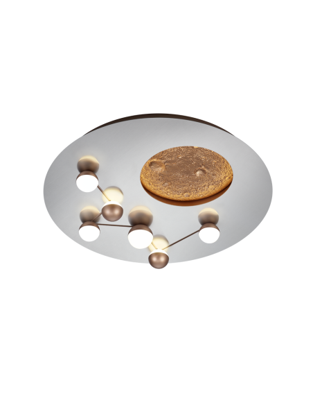 TRIO Zodiac – Plafonnier LED 42W avec design lune 3D et constellation, Ø 50 cm