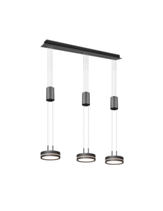 Trio Franklin – Suspension LED 3x9W, lumière chaude 3000K, hauteur réglable
