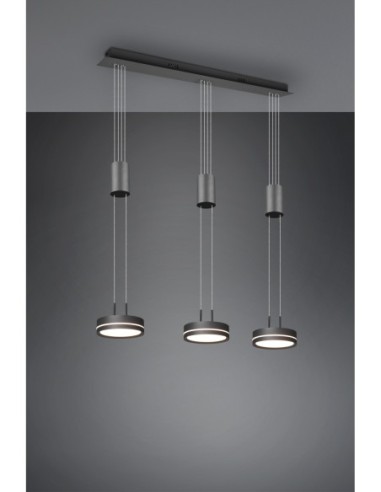 Trio Franklin – Lampe suspendue design anthracite, variateur SWITCH intégré