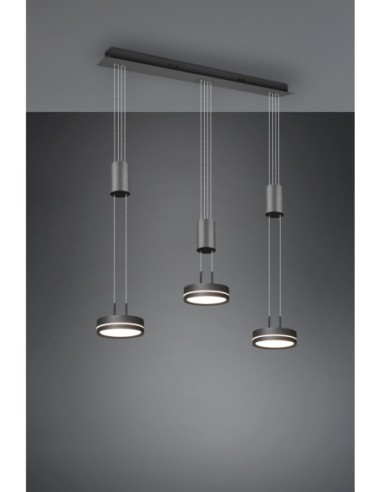 Suspension LED moderne 3x9W 3000K réglable anthracite – TRIO Franklin