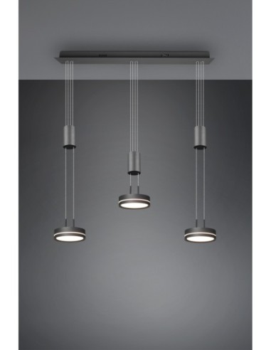 Suspension LED moderne 3x9W 3000K réglable anthracite – TRIO Franklin